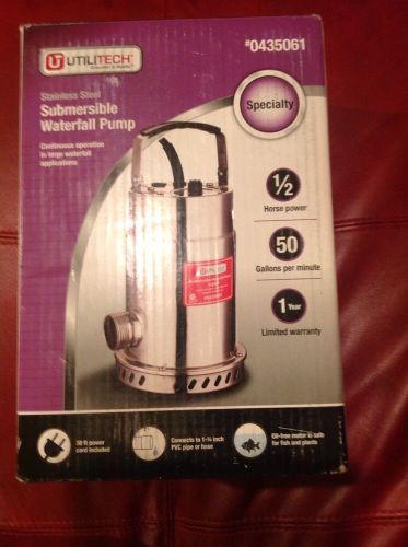 Utilitech 1/2 hp stainless steel submersible waterfall pump for sale