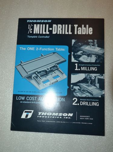 THOMSON Mill-Drill Template Controlled Milling Table Catalog (1967) (JRW #052)