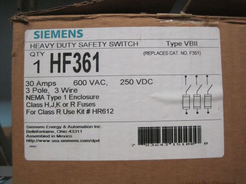 Siemens Heavy Duty 30 Amp Safety Switch HF361