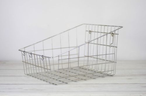Metal retail wire slat grid grid slatwall pegboard chrome basket 15.25&#034; x 12.25&#034; for sale
