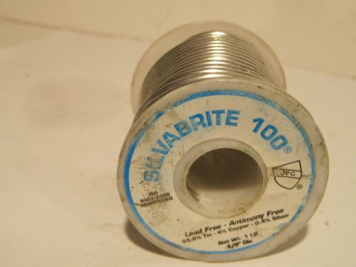 Silvabrite 100 1/8  Diameter 95.6%Tin 4%Copper.0.4%Silver Lead Free Solder 1lb