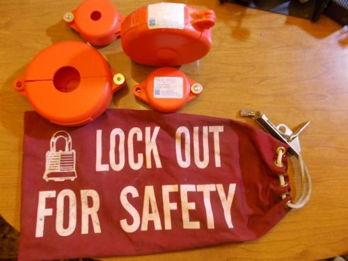 Brady - valve lockout safety, plastic, red 2: 1&#034;-2.5&#034; 65560 2: 2.5&#034;-5&#034; 65561 bag for sale