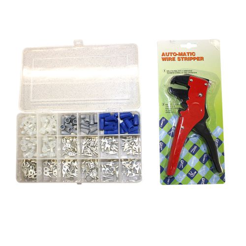 Electrical connectors/terminals repair kit w/plastic case + wire crimper - ekit1 for sale