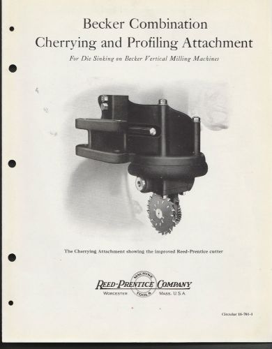 Circular 1924 Reed Prentice Machine Tools Becker Combination Cherrying and