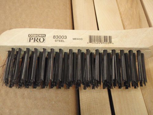 Box of 12: OSBORN 10&#034; Shoe Handle Scratch Brushes, .014 Carbon S 83003 !61A!