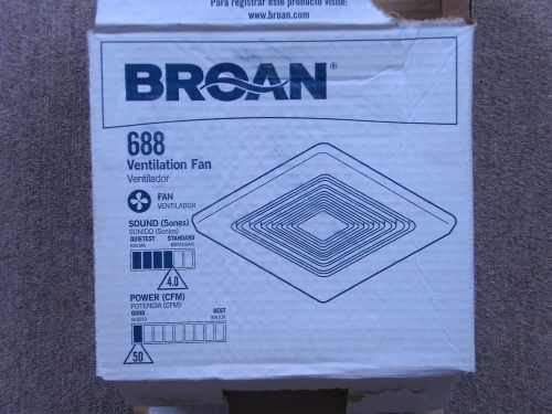 Broan ventilation fan # 688 housing only  new with duct connector &amp; wiring cover for sale