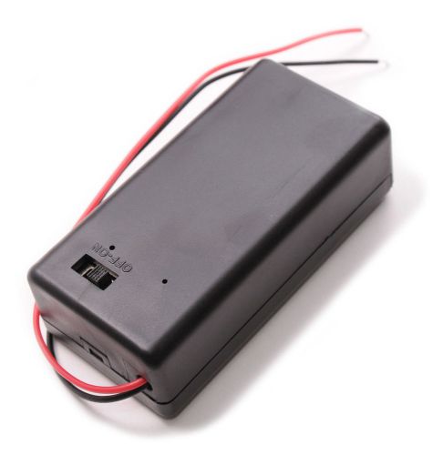 (1 PC) 9V Battery Holder Box Case with ON/OFF Switch &amp; Lead Wires. USA Seller!!!
