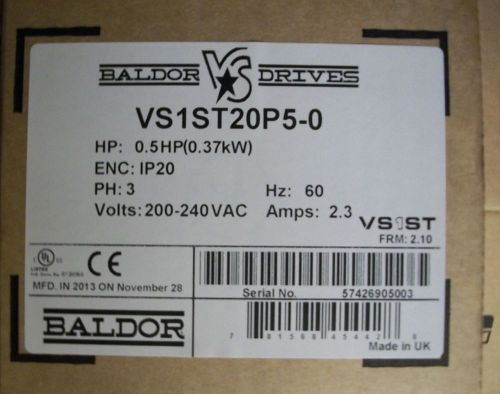 New baldor drives vs1st20p5- 0  3ph ac microdrive 2.3 amps hp 0.5 (0.37kw) for sale