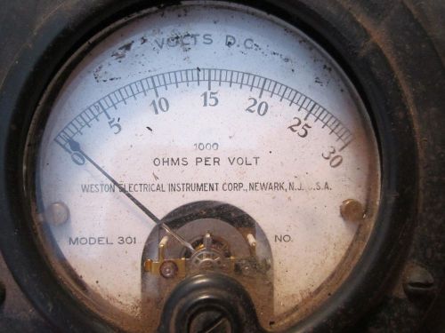 Steampunk Gauge Meter Voltmeter Weston Model 301 Volt 2 post