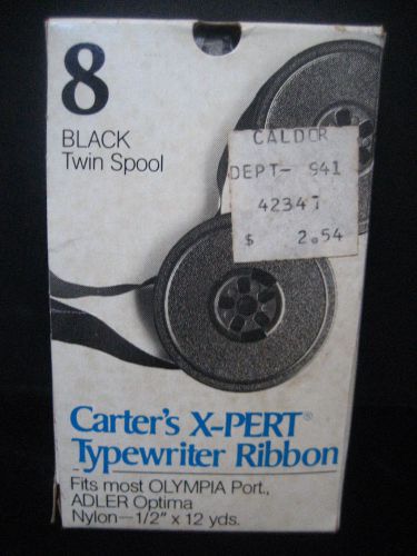 Vtg Carter&#039;s X-Pert Typewriter Twin Spool Ribbon 8 Black Olympia 1/2&#034; Olympia