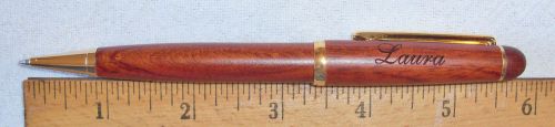 PERSONALIZED &#034;LAURA&#034; LASER ENGRAVED ALASKA &amp; EAGLE ROSEWOOD CLIP BALLPOINT PEN