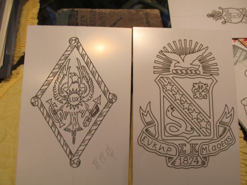 Engraving Template College Sorority Sigma Kappa Crest (On the right in photo)