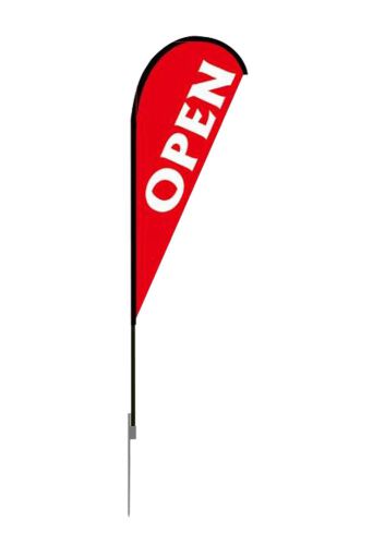 12013-Open Banner, Flag, Advertising, Pole Set, Outdoor Retail, Open Feather Fla