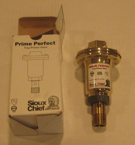 Sioux chief 695-01 prime perfect 1/2&#034; trap primer threaded ends brass new for sale