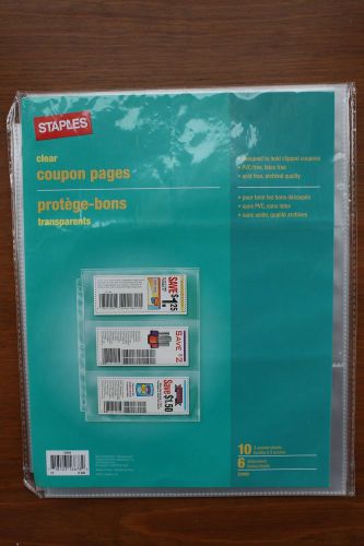 Staples Clear Coupon Pages 10 3-Pocket Sheets PVC-free/Latex-free/Acid-free