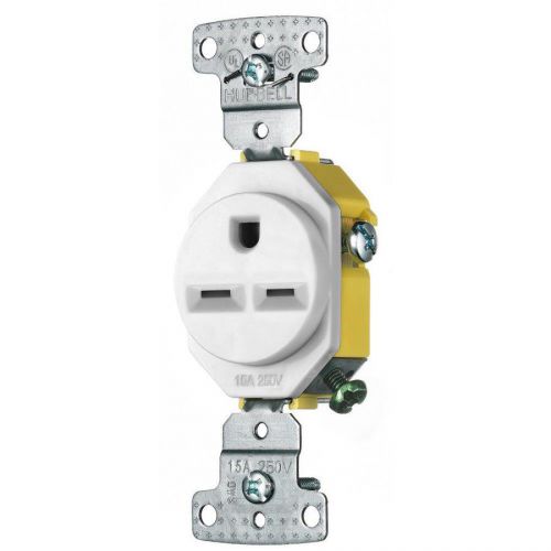 Hubbell 15-Amp White Single Electrical Outlet