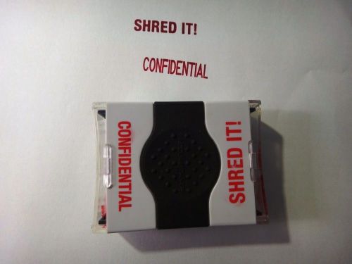 1952# Shred it Confidential dual stamp Red Ink