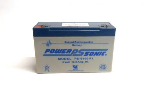 POWER SONIC SEALED RECHARGEABLE BATTERY PS-6100-F1, F1 TERMINAL