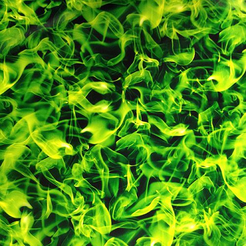 Hydrographic Film * 22 sqft * Green Fire Flame Water Transfer Printing