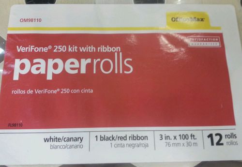Office Max Paper Rolls, VeriFone 250 Kit with Ribbon 3 inches x 100 feet