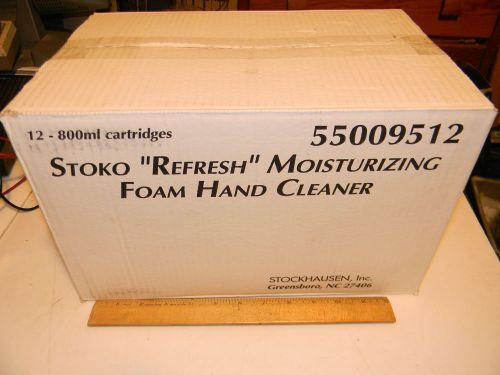 Case of 12 stoko &#034;refresh&#034; moisturizing foam hand cleaner, 12 800ml cartridges for sale