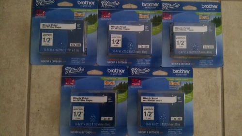 *NIB* LOT OF 5 Brother P-Touch 1/2&#034;  inch TZe-231 Label Tape Ptouch TZ231