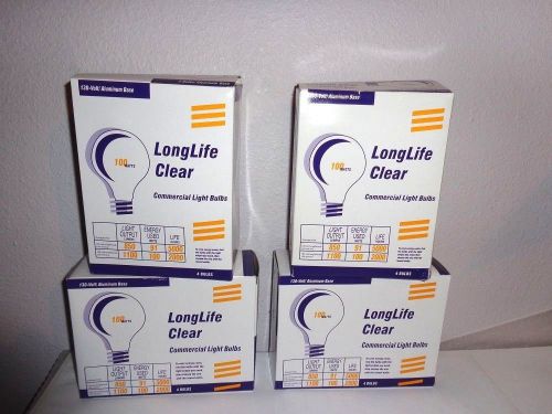 16 Clear 100 Watt Long Life Light Incandescent Bulbs A19  NEW 100W Standard Base