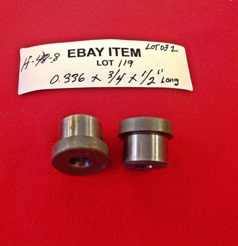 Acme h-48-8 head press fit shoulder drill bushings 0.336&#034; x 3/4&#034; x 1/2&#034; lot of 2 for sale