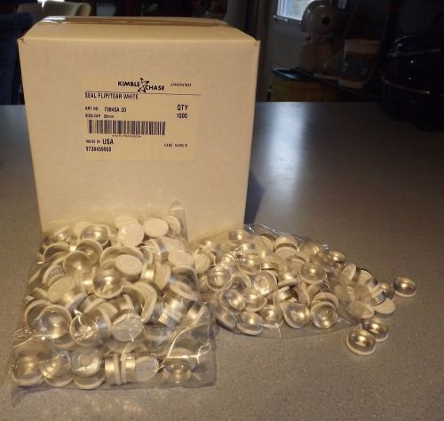 Kimble Chase Brand - 20 mm White Flip/Tear Seals for Serum Vials - Box of 1,000