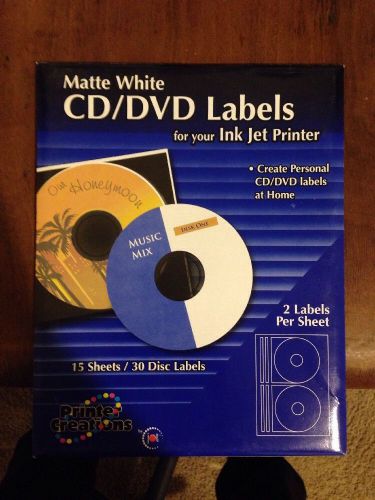 Printer Creations Inkjet 30 Self-Adhesive CD DVD Labels