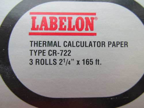 LABELON THERMAL CALCULATOR PAPER TYPE CR-722 TEXASINSTRUMENTS 3 ROLLS 2 1/4&#034;X165