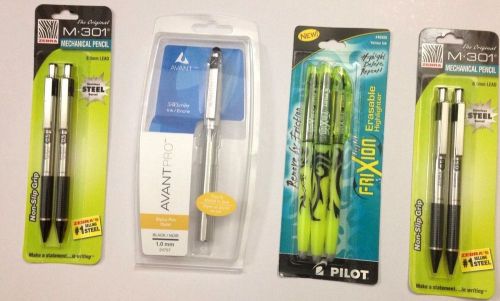 Lot of Pilot Frixion Highlighters, 2 packs of Zebra M-301 &amp; AvantPro Stylus Pen