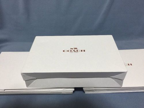 Lot of 11 COACH Gift Boxes White Brown Box 9.75&#034; x 6&#034; x 2.5&#034;