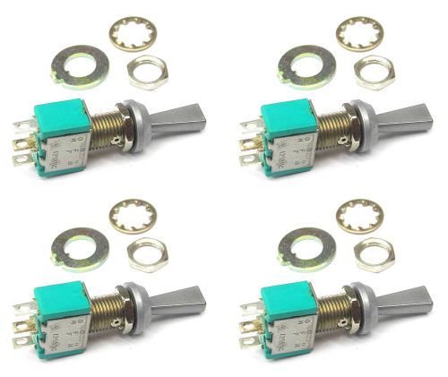 4 jbt lfh-121 spdt on-off-on flat matte nickel handle mini toggle switches. ms for sale