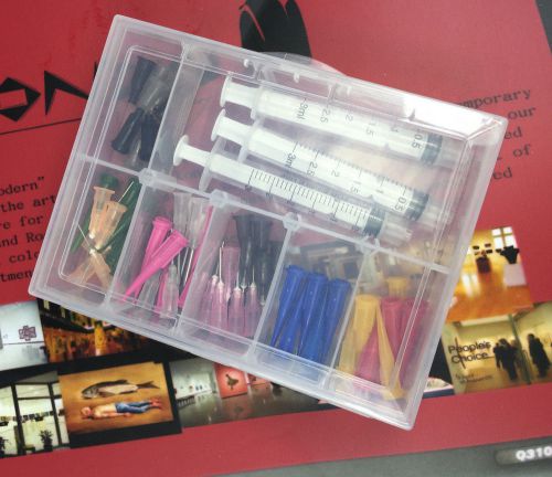 Dispensing syringe tip assortment 64 pc kit for sale