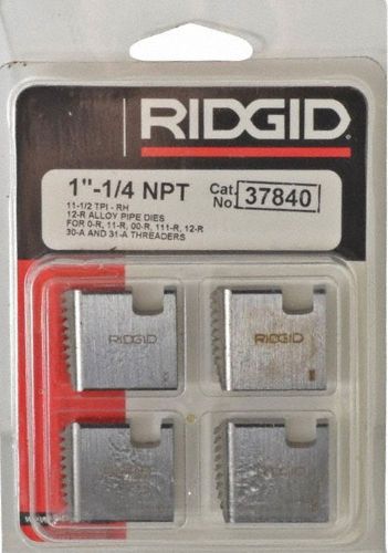 Ridgid 37840 pipe threading dies 1-1/4&#034; 12r npt 11-1/2&#034; tpi pack of 4 usa made for sale