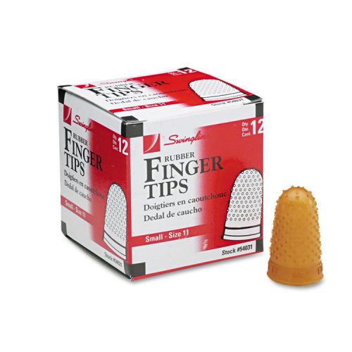Swingline Rubber Finger Tips, Size 11, Small, Amber, 1/Dozen