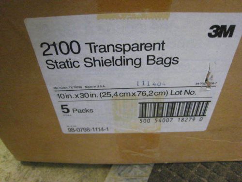 CASE OF 500 3M 2100E 10&#034; X 30&#034; EMBOSSED STATIC SHIELDING BAGS  FREE SHIPPING