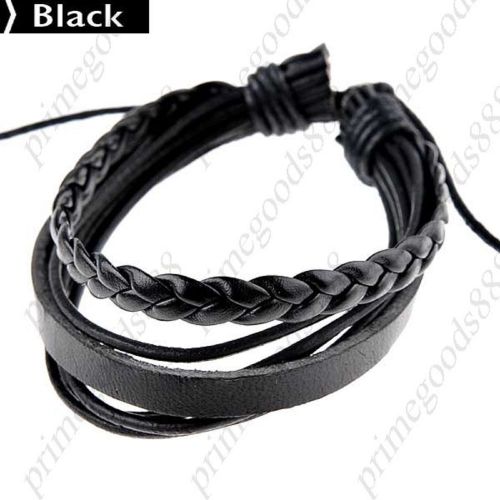 PU Leather Watchband Watch Band Bracelet Wristlet Bangle Wristband Wrist Black