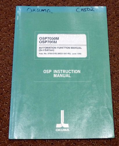 Okuma OSP7000M OSP700M OSP Instruction Manual, 3rd Ed.