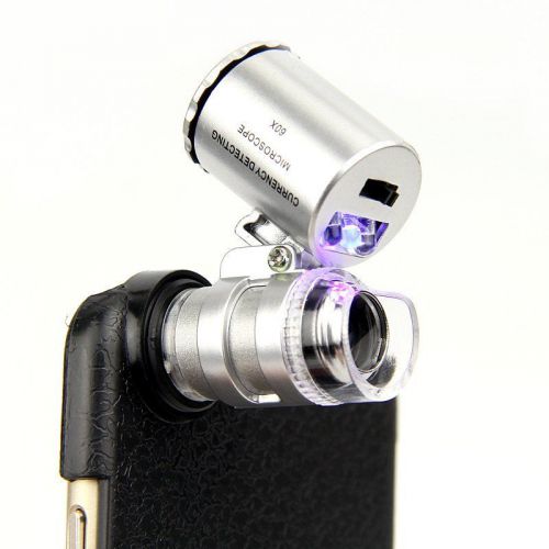 Led 60x zoom magnify lens microscope with protective case for 4.7&#034; apple iphone for sale