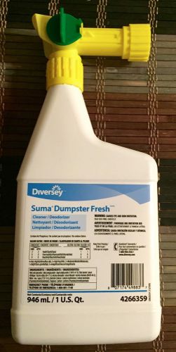 New/Sealed - Diversey Suma Dumster Fresh Cleaner/Deodorizer 4266359 - 1 U.S. Qt.