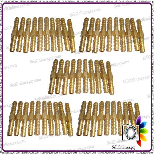 Lot Of 50 Pcs - Metal Brass Hose Joiner Barbed Connector Air Fuel Water Pipe