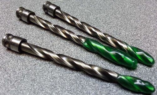 Package of 3 Machine shop drill bits 3&#034; long .187&#034; OD Boeing aircraft tool store