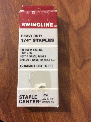Vintage Heavy Dury1/4&#034; Staples- 1000 In Box 3C-S Will Fit Swingline