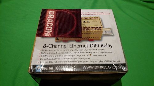 Digital Loggers 8 Channel Ethernet DIN Relay - DIN Rail Mount