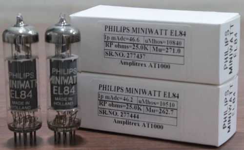 1match pair EL84 Philips Miniwatt  Amplitrex Tested