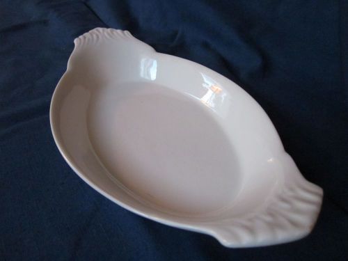 White Au Gratin Dish Used Unmarked 10 1/4&#034; x 5 3/4&#034;