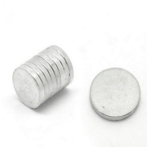 10 Silver Tone Disc Magnets 12mm(1/2&#034;)