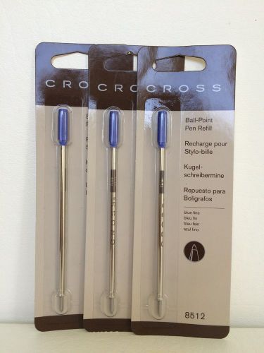 3 CROSS Blue Ink Fine Point Ballpoint Pen Refills - New